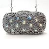 LO2364 - Imitation Rhodium White Metal Clutch with Top Grade Crystal in White