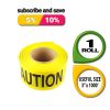 1 Roll of Barricade Tape 3'; Black and Yellow Caution Tape Roll 1000 Feet; Caution Tape 3 Mil; Polyethylene Warning Tape; Bright Construction Tape to