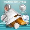 Pack of 10 Insulated Thermal Bubble Bags with Hand Hole. Lightweight High Capacity Metallized Foil Tote Bag 8x8x12 Easy Use Adhesive Tape Seal Closure