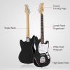 [Do Not Sell on Amazon] Glarry Full Size 6 String S-S Pickup GMF Electric Guitar with Bag Strap Connector Wrench Tool Black