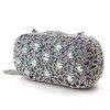 LO2364 - Imitation Rhodium White Metal Clutch with Top Grade Crystal in White