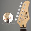 [Do Not Sell on Amazon] Glarry Full Size 6 String S-S Pickup GMF Electric Guitar with Bag Strap Connector Wrench Tool Black