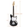 [Do Not Sell on Amazon] Glarry Full Size 6 String S-S Pickup GMF Electric Guitar with Bag Strap Connector Wrench Tool Black