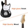[Do Not Sell on Amazon] Glarry Full Size 6 String S-S Pickup GMF Electric Guitar with Bag Strap Connector Wrench Tool Black