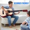 30 Inch Acoustic Guitar Junior Acoustic Guitar Starer Kit with Carrying Bag, Picks, E-Tuner, Strap, Natural