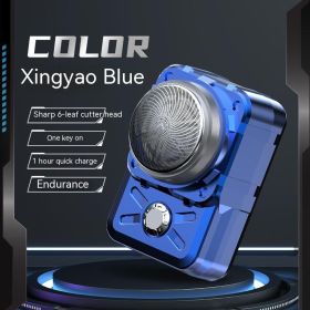 Type-C Quick Charging Portable Mini Electric Shaver (Option: Blue six Leaf Blade-USB)