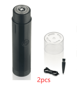 Mini Electric Shaver Portable Car Rechargeable Shaver (Option: 2pcs Unpainted primary color-USB)
