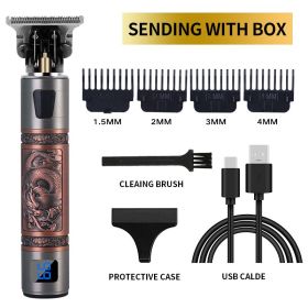 Push White Gradient Oil Head Engraving Clipper Nicked Hair Clipper (Option: A3)
