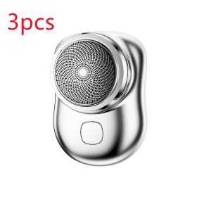Mini Portable Face Cordless Shavers Rechargeable USB Electric Shaver Wet & Dry Painless Small Size Machine Shaving For Men (Option: 3pcs Silver-USB)