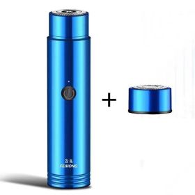 Mini Electric Shaver Portable Car Rechargeable Shaver (Option: Blue with spare head-USB)