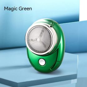 Small And Portable Men's USB Rechargeable Electric Shaver (Option: Green-USB)
