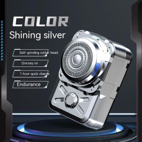Mini Men's USB Rechargeable Electric Shaver (Option: 16011Silver Ice-USB Ordinary gift box)