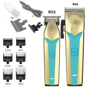 Hair Clipper For Household Carving In Barber Shop (Option: R66 gold R55 gold-USB)