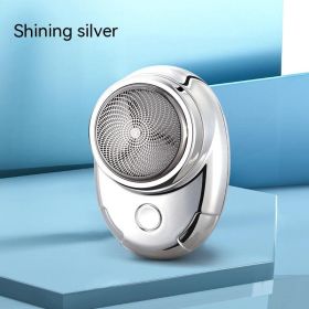 Small And Portable Men's USB Rechargeable Electric Shaver (Option: Silver-USB)