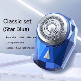 Mini Men's USB Rechargeable Electric Shaver (Option: 1610Blue Ice-USB Ordinary gift box)