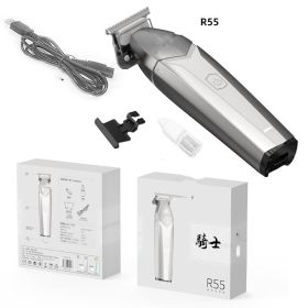 Hair Clipper For Household Carving In Barber Shop (Option: R55 Silver-USB)