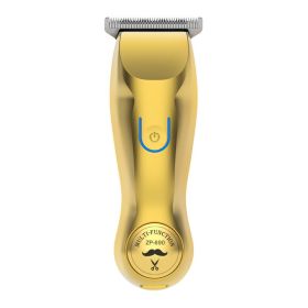 Professional Engraving Gradient Shaver Electric Clipper Hair Clipper (Option: Gold-USB)