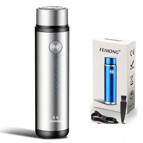 USB Power Display Car Charging Beard Knife Men And Women Self-service Shaver (Option: Silver-USB)