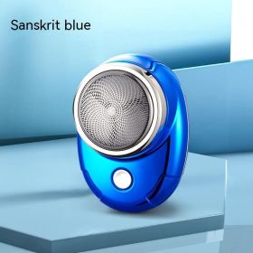 Small And Portable Men's USB Rechargeable Electric Shaver (Option: Blue-USB)