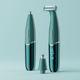 Multifunctional Electric Shaver Three In One Men's Hair Stripper (Option: Green-USB)