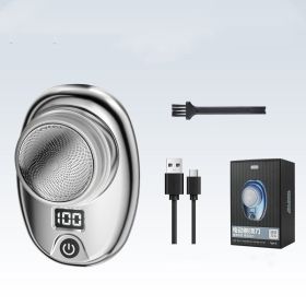 Digital Waterproof Travel Electric Portable Shaver (Option: Starlight Silver-USB)