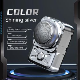 Type-C Quick Charging Portable Mini Electric Shaver (Option: Silver six Leaf Blade-USB)