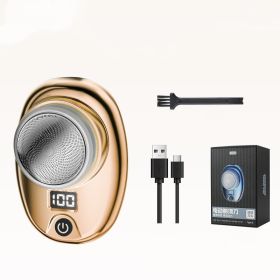 Digital Waterproof Travel Electric Portable Shaver (Option: Gilded gold-USB)