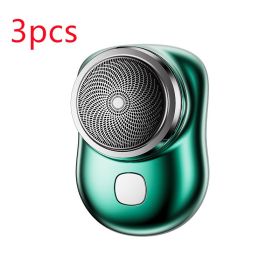 Mini Portable Face Cordless Shavers Rechargeable USB Electric Shaver Wet & Dry Painless Small Size Machine Shaving For Men (Option: 3pcs Green-USB)