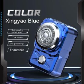 Mini Men's USB Rechargeable Electric Shaver (Option: 16011Blue Ice-USB highend gift box)