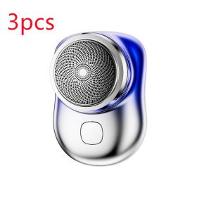 Mini Portable Face Cordless Shavers Rechargeable USB Electric Shaver Wet & Dry Painless Small Size Machine Shaving For Men (Option: 3pcs Blue-USB)