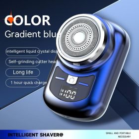 Battery Display Mini Men's USB Electric Shaver (Option: 1607Gradient Blue-USB Ordinary gift box)