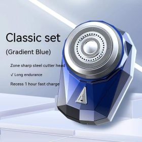 Mini Men's USB Rechargeable Electric Shaver (Option: 1610Gradient Blue-USB highend gift box)