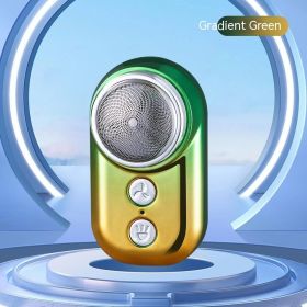 Men's Portable Electric Shaver With Light (Option: Gradient Green 3blade-USB)
