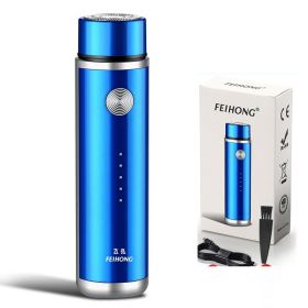 USB Power Display Car Charging Beard Knife Men And Women Self-service Shaver (Option: Blue-USB)