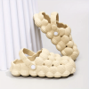 Women's Soft Sole Bubble Clogs; Lightweight Solid Color Closed Toe Adjustable Strap Sandals; Indoor & Outdoor Slippers