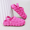 Women's Soft Sole Bubble Clogs; Lightweight Solid Color Closed Toe Adjustable Strap Sandals; Indoor & Outdoor Slippers
