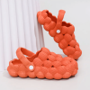 Women's Soft Sole Bubble Clogs; Lightweight Solid Color Closed Toe Adjustable Strap Sandals; Indoor & Outdoor Slippers