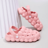 Women's Soft Sole Bubble Clogs; Lightweight Solid Color Closed Toe Adjustable Strap Sandals; Indoor & Outdoor Slippers