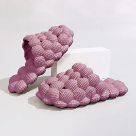 Women's Solid Ultra Cushioned Bubble Slides; Bubble Slippers (Color: Pale Pinkish Gray, size: 7.5-8.5)