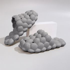 Women's Solid Ultra Cushioned Bubble Slides; Bubble Slippers (Color: Grey, size: 7.5-8.5)