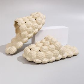 Women's Solid Ultra Cushioned Bubble Slides; Bubble Slippers (Color: Apricot, size: 7.5-8.5)