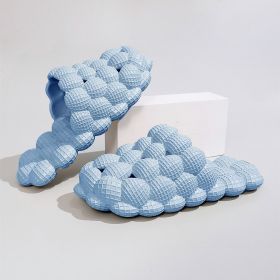 Women's Solid Ultra Cushioned Bubble Slides; Bubble Slippers (Color: Sky Blue, size: 45084)