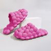 Women's Solid Ultra Cushioned Bubble Slides; Bubble Slippers