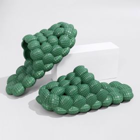 Women's Solid Ultra Cushioned Bubble Slides; Bubble Slippers (Color: Dark Green, size: 45179)