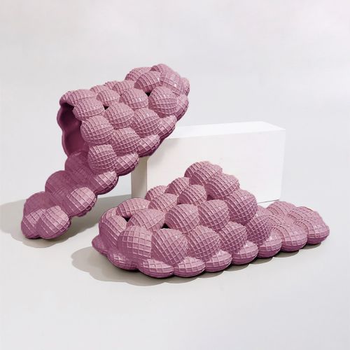 Women's Solid Ultra Cushioned Bubble Slides; Bubble Slippers