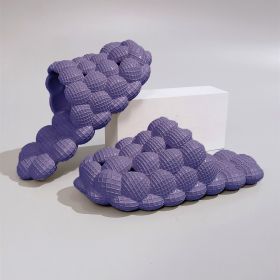 Women's Solid Ultra Cushioned Bubble Slides; Bubble Slippers (Color: Purple, size: 45179)