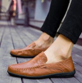 Mens Slip-On Casual Shoes (Color: Dark, size: 46)