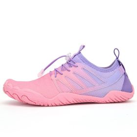 Unisex Hot Fitness Sneaker Cross-Training Crossfit Shoes High Quality Soft Comfortable Breathable Mesh Tennis Yoga Gym Treadmill (Color: Pink purple, size: 47)