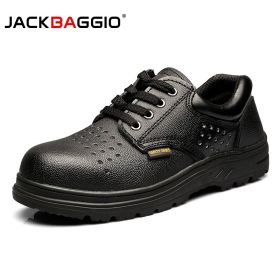 JACKBAGGIO Men's Steel Head Safety Protective Shoes Insulating Work Shoes Anti-Smashing Anti-stab Penetrating (size: 41)