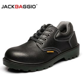 JACKBAGGIO Men's Protective Shoes Low Cut Black Safety Boots With Steel Toe Industrial Safety Equipment (size: 42)